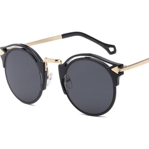 Lunette Sunglasses For Women Men Semi-less Sun Glasses Vintage Computer Spectacles Oversize Round Frame Gafas Gaming Oculos