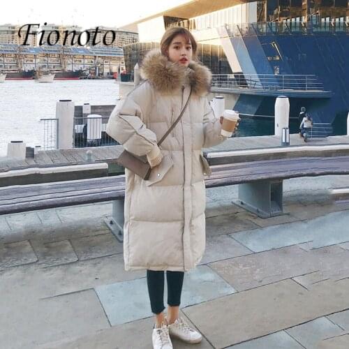 Fionoto Foreign-style Womens Winter Jacket Cotton-padded Clothes Females Tide Clothing 2021 New Mid-length Loose Jacket