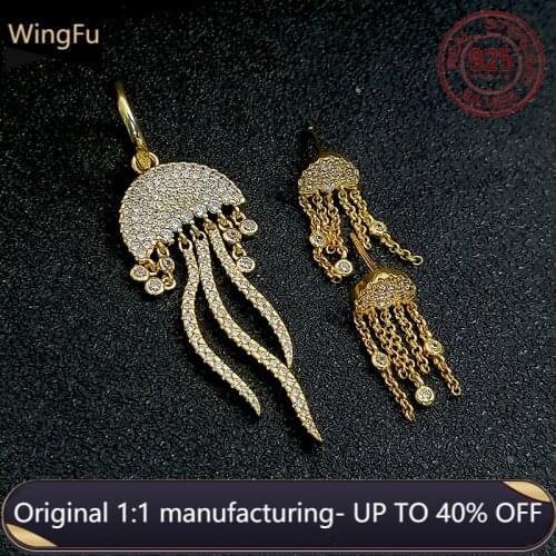 925 sterling silver ladies earrings tropical ocean vacation jellyfish zircon earrings luxury brand Monaco jewelry