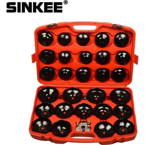 30pc Oil Filter Removal Wrench Caps Fluted Cups Socket Remover Automotive Universal Auto Car Tool Kit For Ford BMW AUDI SK1506