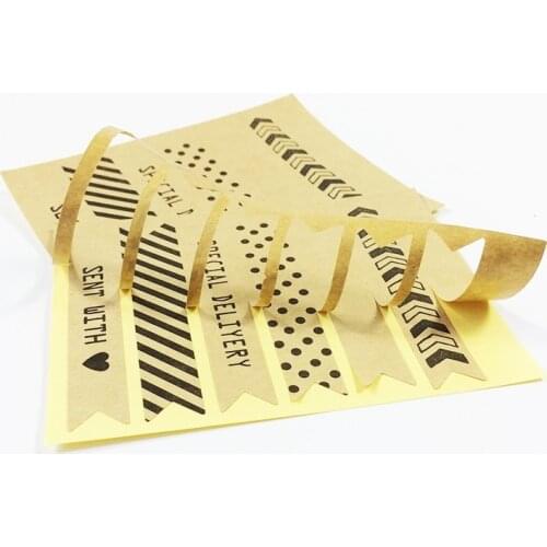 300pcs/lot Wave Point Long Strip Blank Arrow Design Baking Seal Label Sticker Creative Decor Material
