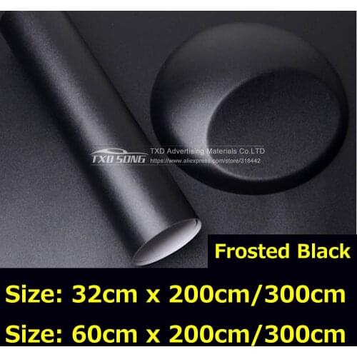 32cm/60cm x 2m/3m Per roll Premium frosted matte black car vinyl sticker with air free bubbles matt frosted car sticker