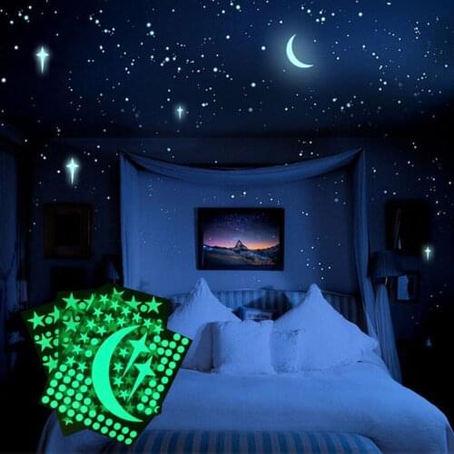 3D Stars Glow In The Dark Luminous Stickers Fluorescent Wall Stickers for Kids Bedroom Wall Decal Home Decoration Wall Art