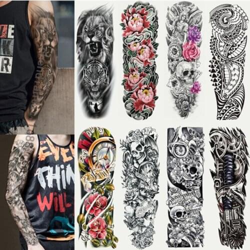 50 Pcs Temporary Tattoo Stickers Full Arm Tattoo Sleeve Tatoo Body Art for Women Men