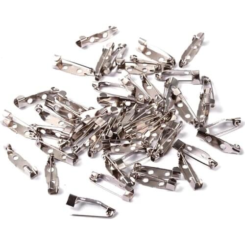 500pcs/lot 20x5mm Iron Brooch Findings Platinum Color Back Bar Safety Pins with Two 2mm Holes for DIY Jewelry Making Accessories