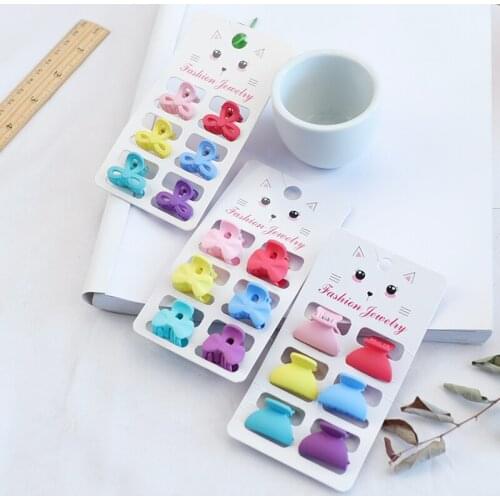 6pcs/Card Kids Hair Claw For Girls Matte Small Hair Clips Accessories Beautiful Hair Style Tools Fashion Barrettes