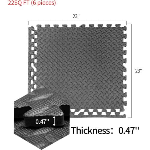 6PCS EVA Leaf Grain Floor Mats Gym Floor Mat Splicing Mats Patchwork Rugs Baby Climbing Pad Foam Floor Mat Play Mat 60*60cm