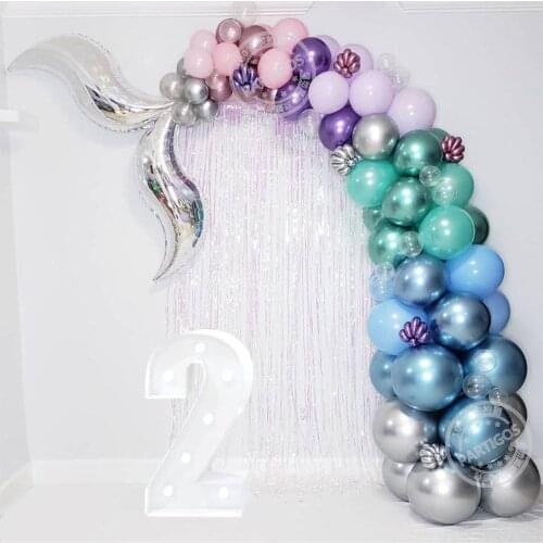 83pcs Mermaid Tail Balloon Garland Arch Mermaid Theme Birthday Party Decorations Supplies Under the Sea Little Mermaid Balloons