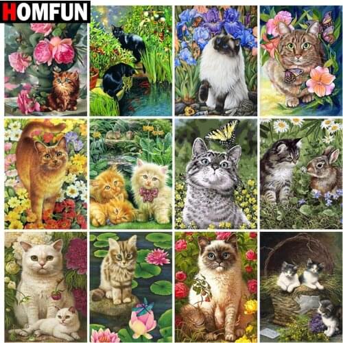 HOMFUN Diamond Painting Full Square/Round Diamond "Flower scenery" Pattern Embroidery Cross Stitch 5D Rhinestone Painting