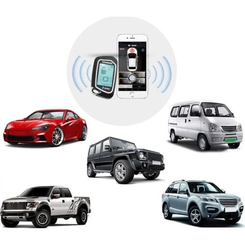 2 Way Car Alarm system 100M LCD Display Remote Engine Start for car security Starter Tilt Sensor