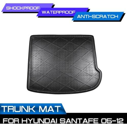 Car Floor Mat Carpet For Hyundai SantaFe 2005 2006 2007 2008-2012 Rear Trunk Anti-mud Cover