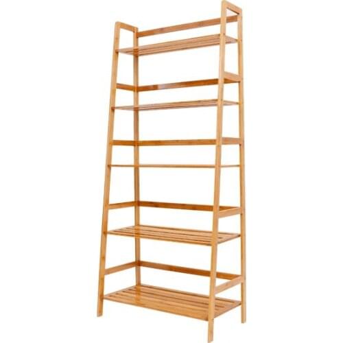 Bamboo Ladder Bookshelf Landing Bookshelf Simple Multi-layer Shelf Storage Shelf Simple Modern Student Bookshel