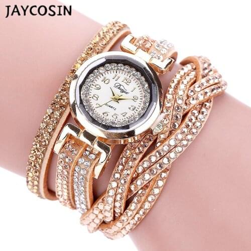 Women Watch Luxury Fashion Geneva Women Luxury Crystal Women Gold Bracelet Quartz Wristwatch Watches Hot Часы Женские Наручные
