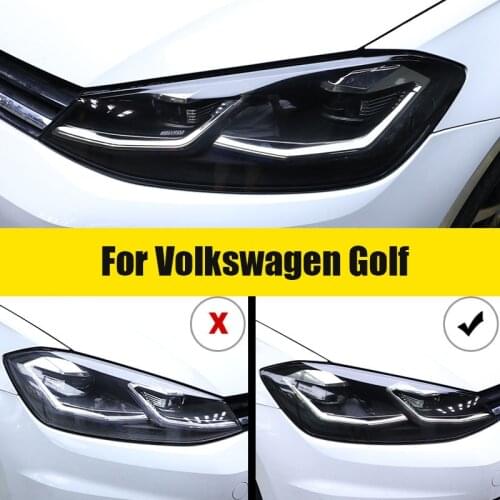 For Volkswagen Golf Mk7 MK 7 2019 2020 Car Headlight Tint Black Protective Film Protection Transparent TPU Sticker
