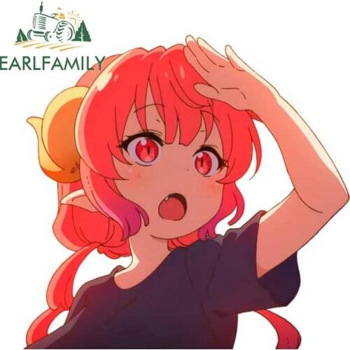 EARLFAMILY 13cm x 12.5cm for Kobayashis Maid Dragon Iruru Car Stickers Creativite Car Styling Anime Decal Surfboard Trunk Decor