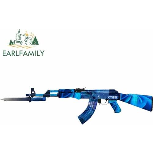 EARLFAMILY 13cm x 3.3cm Iron AK47 Knife Car Stickers Rear Windshield Bumper Laptop Waterproof Vinyl Decal Window Decoration