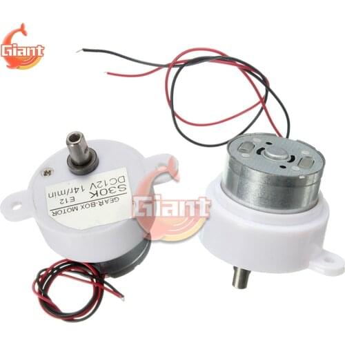 S30K DC 12V 14RPM Electric Brushless DC Motor High Torque Gear Motor Geared Box Reduction Motor 2 Wires for Electronic Toys Fan