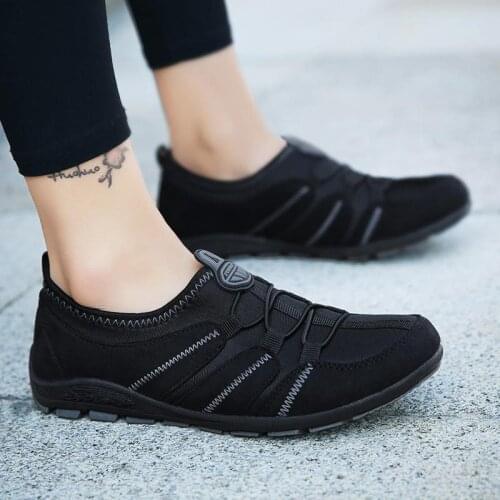 Large Size Lightweight Slip on Women Running Shoes Woman Sneakers Womens Summer Sports Shoes Women Sport Sneakers Black A-1508