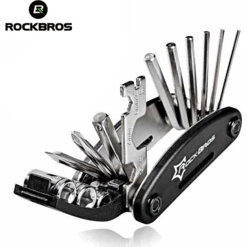 Rockbros Bicycle Repair Tools Set 16 In 1 Multitool Mtb Wrench Chain Hex Spoke Kit Herramientas Bicicleta Accessories Bike Tools