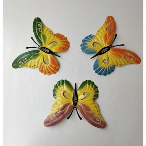 Butterfly Shaped Wall-mounted Decoration for Garden/ Courtyard Multicolor Wall Hanging Artwork