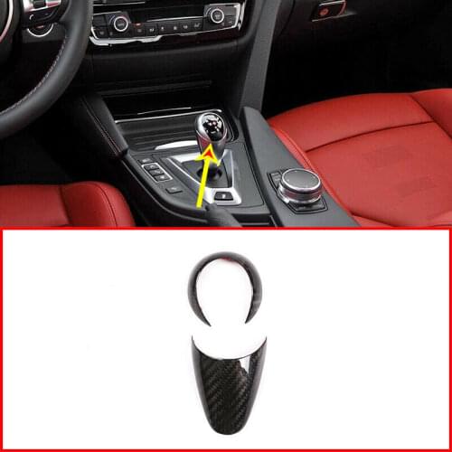 Real Carbon Fiber For BMW M3 M4 F80 F82 14-18 Gear Shift Knob/Head Trim Cover