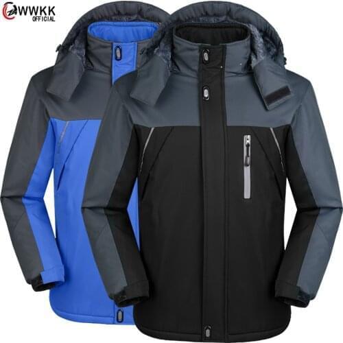 WWKK 2021 New Winter Thick Warm Windproof Men Cotton Coats Male Outdoor Zipper Cotton Jackets Male Large Size