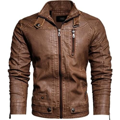 2021 brand European and American style autumn and winter new mens jacket vintage leather jacket trend high-quality coat