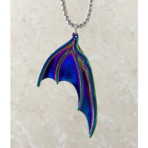 1PCS 2020 New Fashion Purple Batwing Necklace Charm Men Women Animal Pendant Fit Creative Gift Handmade Jewelry