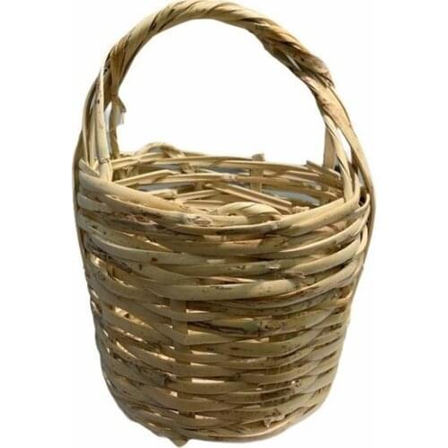 Plain Local Delicacies Lance Basket With Handle-Hand Knitted Diameter: 18 cm decorative baskets cestos decorativos декоративные корзины