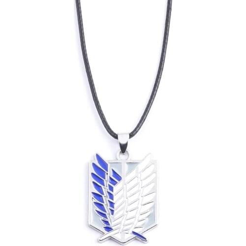 SG Anime Attack On Titan Necklace Wings of Liberty Freedom Scout Regiment Legion Survey Recon Corp Badge Pendant Fashion