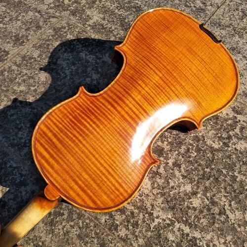 Beautiful Rich flame handmade violin 4/4 3/4 solid wood high quality violin professional violino Brazil bow trings shoulder rest
