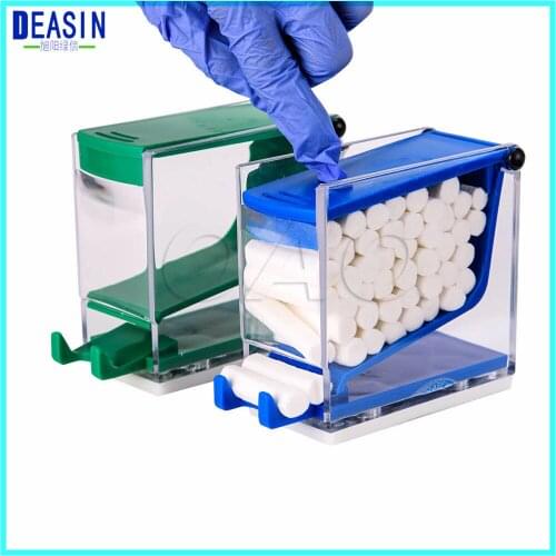 1pcs Dental Products Storage Box Dentist Cotton Roll Dispenser Holder Press Type White Blue Red Yellow Color