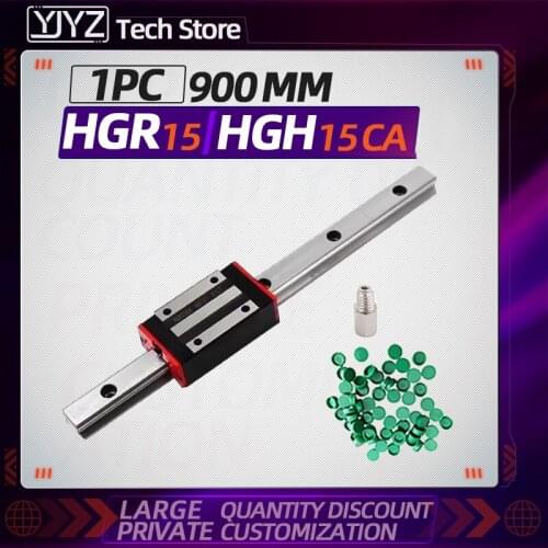 1pc Linear Rail Guide HGR15+1pc HGH15CA Linear Narrow carriges Sliding Block cnc parts