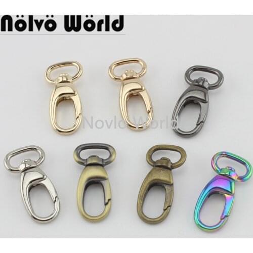 10-50pcs 7 colors 13*37mm trigger snap hook clasp metal clip swivel dog leash bags small handbag purse adjusted strap