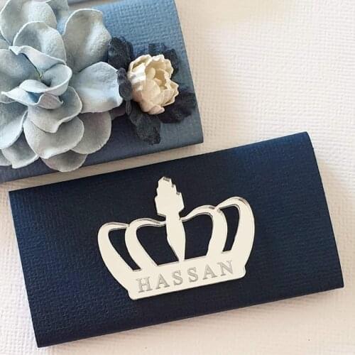 24Pcs Personalized Gold Crown Baby Shower Table Decoration Princess Baptism Party Table Favor Chocolate Bars Centerpieces Decor