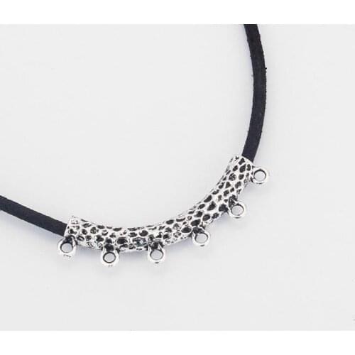 5pcs Long Bent Tube Charms Slider Spacer Groove Connector for Pendant Tassel Pendant Jewelry Making Accessories