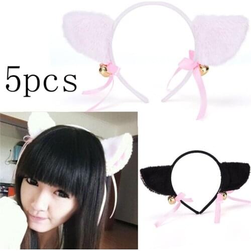 5Pcs Lovely Night Party Club Bar Decorate Headbands Plush Cat Fox Fur Ear Hairband Girls Anime Cosplay Costume Cat Ear Hairwear