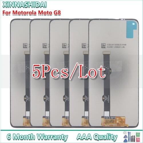 5 Pcs 6.4" LCD Display For Motorola Moto G8 XT2045-1 XT2045-2 XT2045-5 LCD Display Touch Screen Assembly Replacement