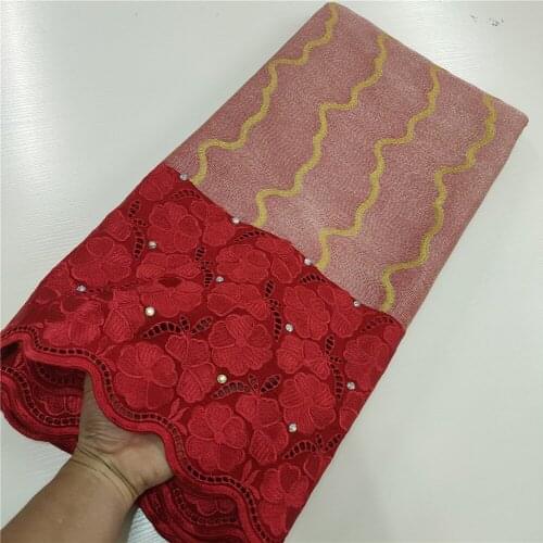 5 yards Swiss lace fabric, African style cotton fabric, Swiss gauze, heavy beaded embroidery, popular, Dubai style