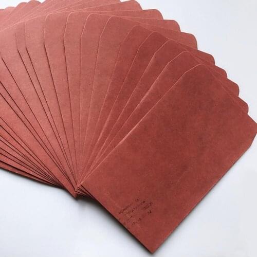 50Pcs Kraft Paper Envelopes Retro Maroon Blessing Greeting Gift Card Handmade Crafts Paper Envelope Birthday Gift Party Supply