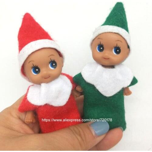 50pcs New Kids Mini Baby Elves Doll Dark skin Baby Elf Dolls Toys DIY craft Christmas Decorations for christmas gift