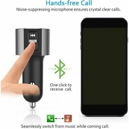Bluetooth FM Wireless Transmitter MP3 Player Car Charger With Dual USB Ports Hands-Free CallsA2DP AVRCP HFP