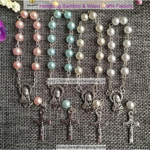 10pcs/pack 6mm glass bead rosary bracelet,religious catholic bracelets with Virgin Mary centerpiece and alloy benedict cross