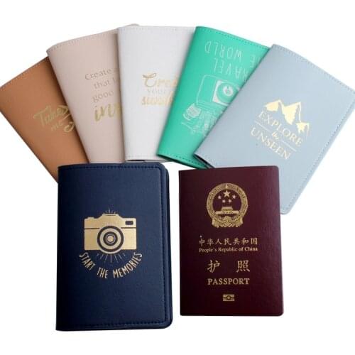 Travel Accessories Men and Women Passport Holders PU Leather Colorful Travel Passport Cover Case Card ID Holders 14cm*10cm