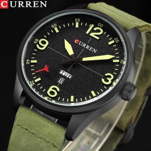 CURREN Men Watch Luxury Brand Men Leather Strap Quartz Wristwatch Fashion Army Military Waterproof Watch Relogio Masculino