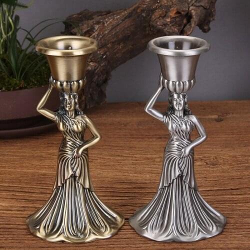 Ancient Egypt Style Candle Holders Zinc Alloy Candlestick Home Decoration Accessories Desktop Decor Crafts Pillar Holder