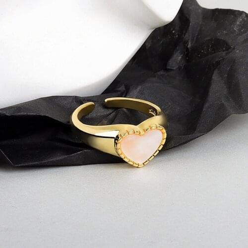 Elegant Gold Silver Love Heart Shell Finger Ring For Women Fashion Party Wedding Jewelry Ring Gift