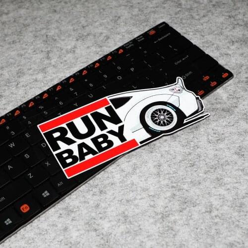 G094 16x7cm GT86 BRZ Reflective Modified Car Stickers RUN BABY JDM Hella Flush Japanese Style Windshield Stickers and Decals