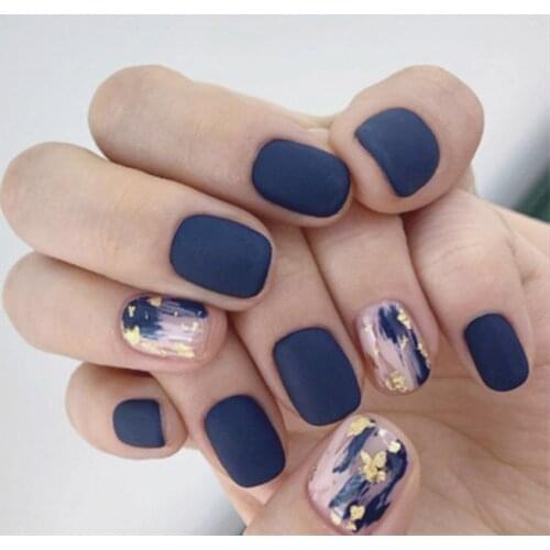 Fake Nail Art Shading Artificial Press On With Jelly Glue Full Cover Stylish Daily Detachable Fingernails Designs