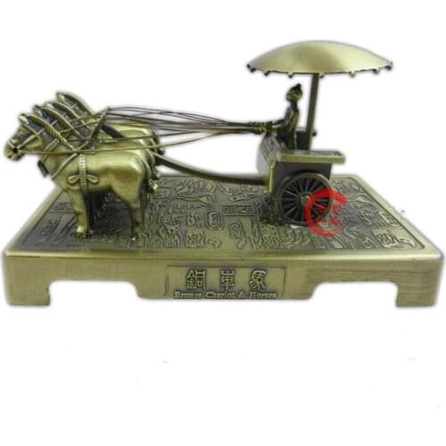 CHINESE EMPEROR BRONZE CAR DECORATION HOME TERRACOTTA CRAFTS OFFICE DECORATIONS